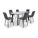 Ciara 160cm Light Grey Dining Table - Image 4