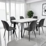 Ciara 160cm Light Grey Dining Table - Image 2