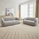 Sudsy Soft Boucle Curve 2 Seater Sofa - Image 4