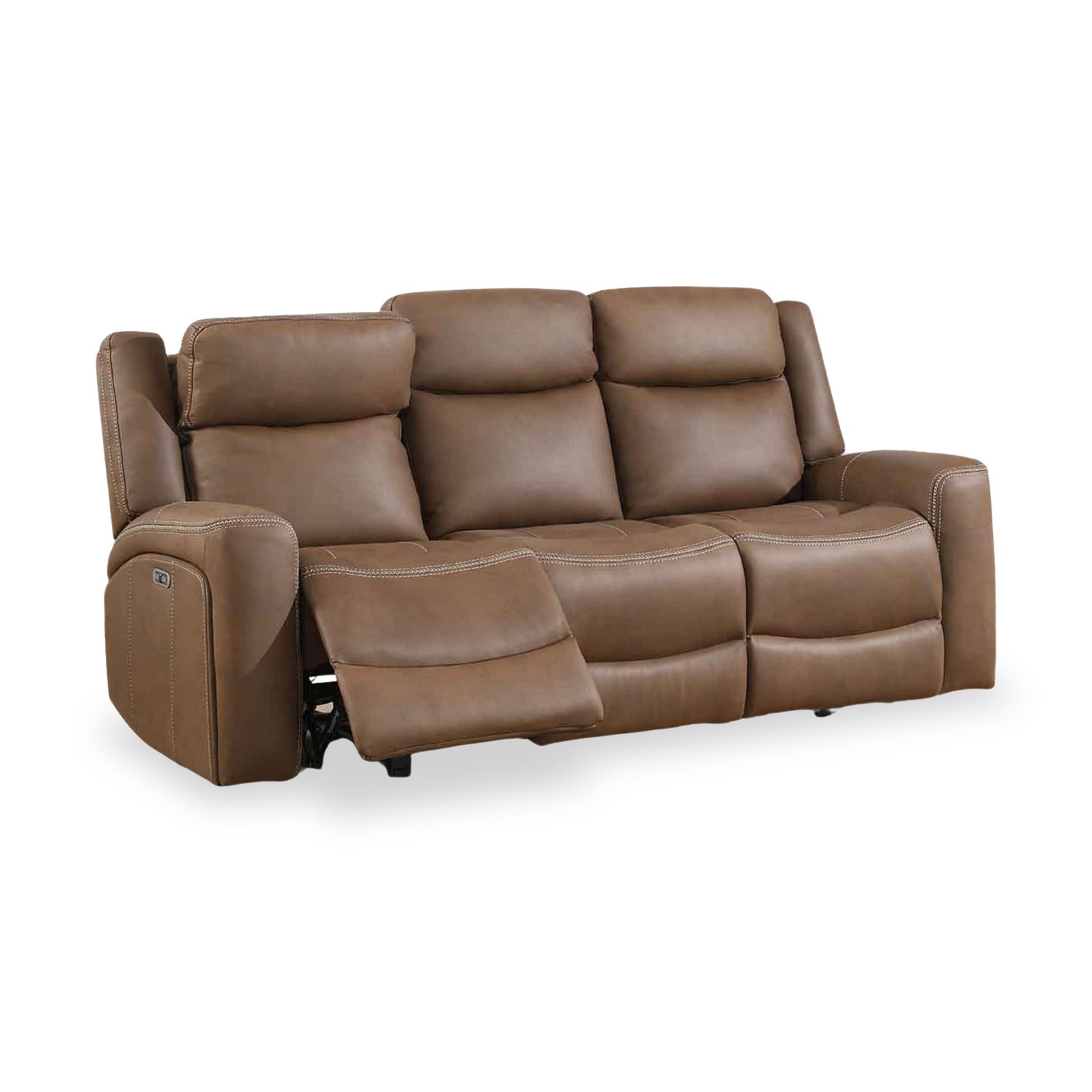 RFSFAS0052-Lambeth-3-Seater-Power-Recliner-Sofa-Angle1 Lambeth Faux Leather 3 Seater Power Recliner Sofa - Image 1