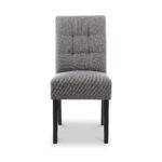 Pryder Faux Linen Dining Chair with Black Legs - Image 3