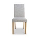 Morwen Grey Faux Linen Dining Chair - Image 3