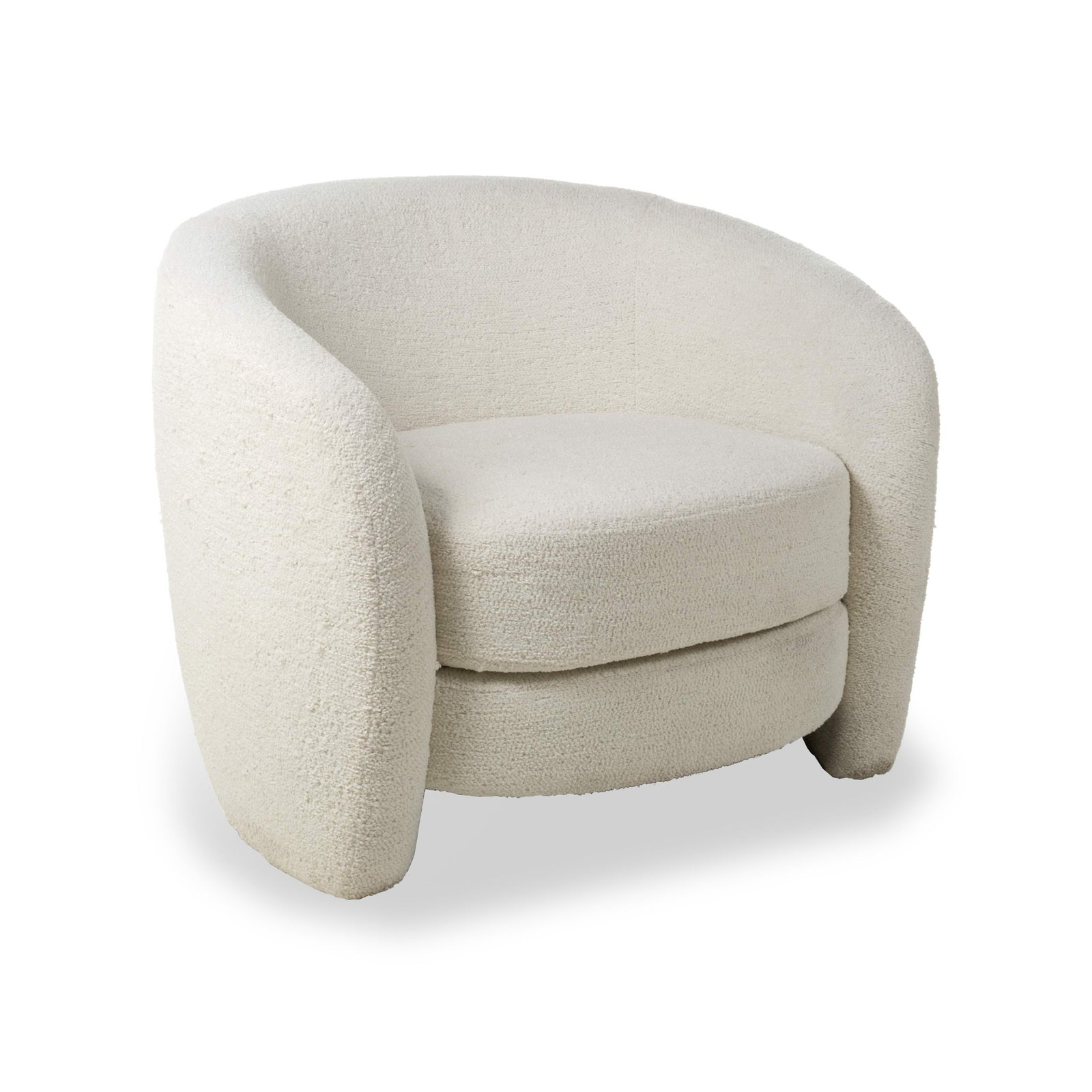 RFSHAN083-Kendry-White-Boucle-Tub-Chair-Angle1 Kendry White Boucle Tub Chair - Image 1