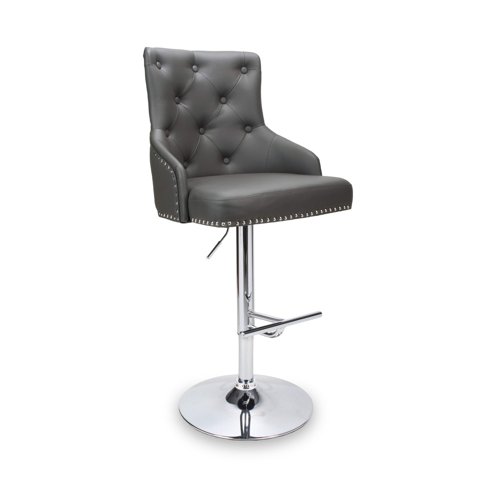 RFSHAN088_20Arddun_20Bar_20Stool_20Grey_20Faux_20Leather_20Angle1_f143391e-9f69-4178-81be-532ddd19e10c Arddun Faux Leather Bar Stool - Image 1