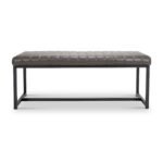 Maelis Grey Faux Leather Dining Bench - Image 3