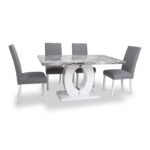 Pendeen 150cm Faux Marble Top Dining Table - Image 4