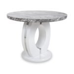 Pendeen 100cm Faux Marble Top Round Dining Table