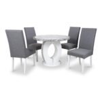 Pendeen 100cm Faux Marble Top Round Dining Table - Image 4
