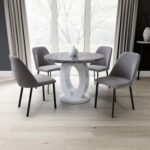 Pendeen 100cm Faux Marble Top Round Dining Table - Image 2