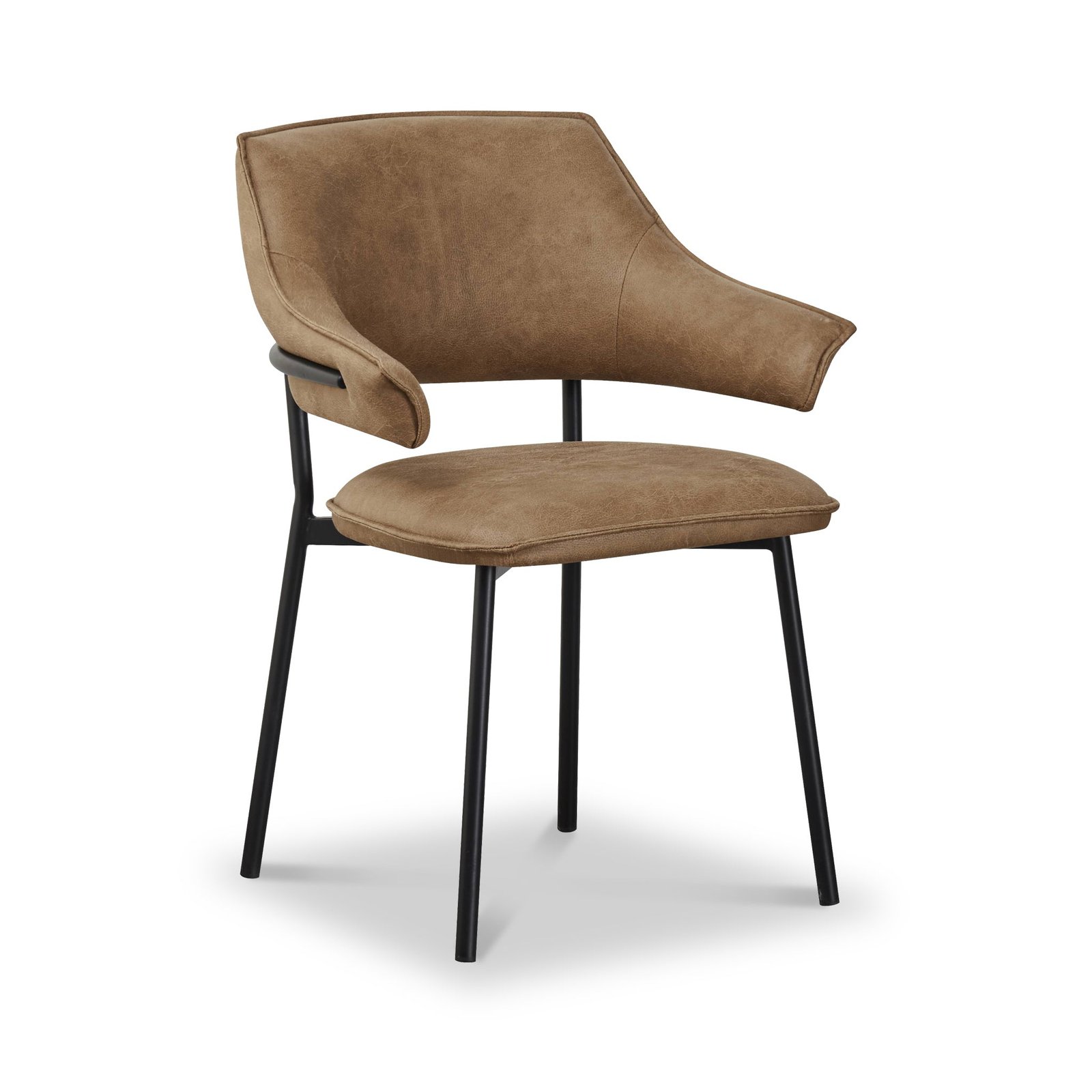 RFSHAN195-Faraday-Textured-Dining-Chair-Tan-Angle1 Faraday Faux Leather Dining Chair - Image 1