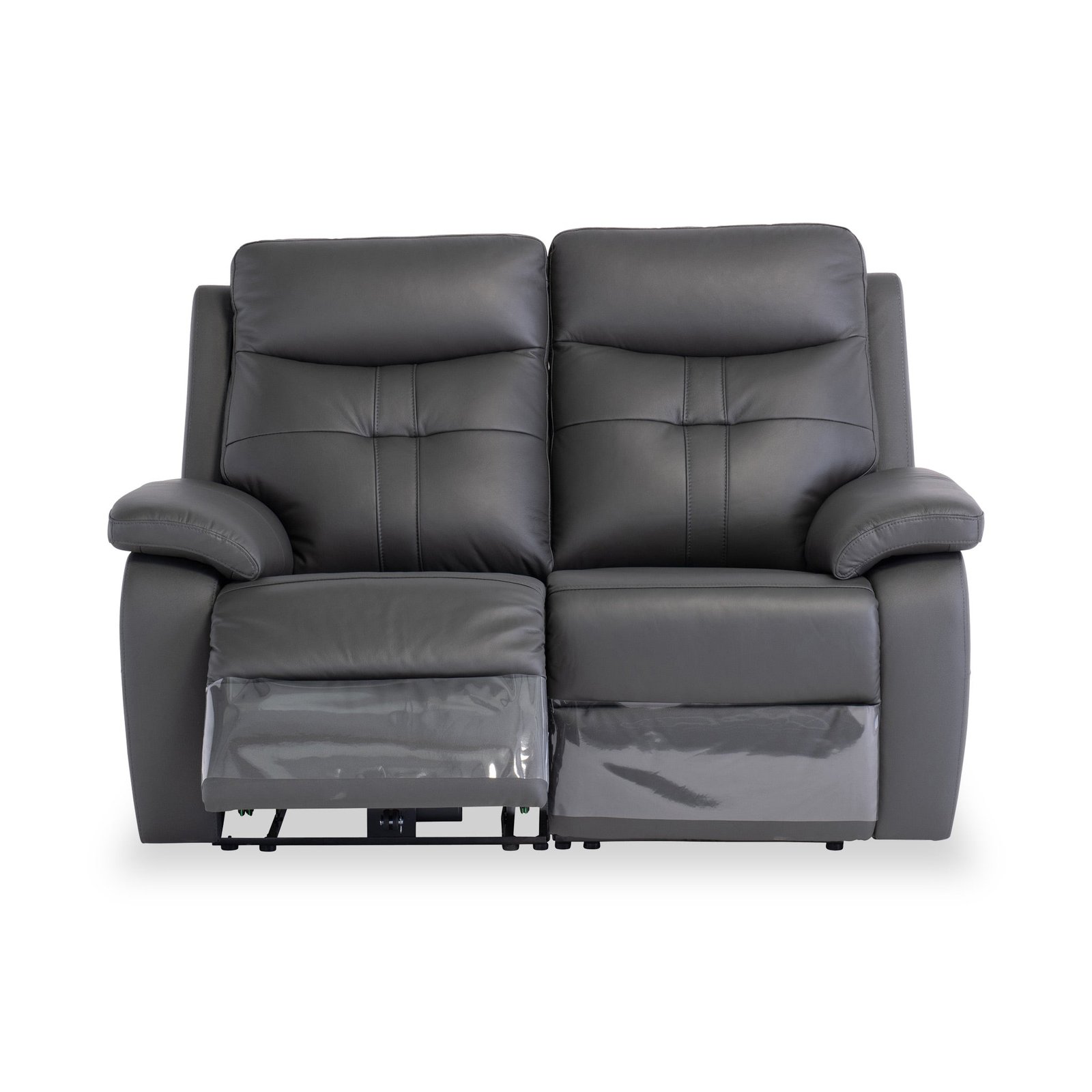 RFSOP02CHARCOAL-Talbot-Leather-Electric-Reclining-2-Seater-Sofa-Charcoal-Front1 Talbot Leather Power Reclining 2 Seater Sofa - Image 1