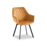 Wilton Velvet Quilted Back Swivel Dining Chair - Image 3