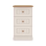 Brixham Cream 3 Drawer Bedside - Image 3