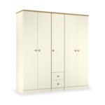 Brixham Cream 5 Door 2 Drawer Wardrobe
