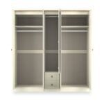 Brixham Cream 5 Door 2 Drawer Wardrobe - Image 4