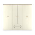 Brixham Cream 6 Door 2 Drawer Wardrobe - Image 3