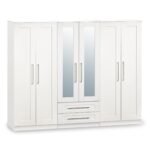 Bellamy Tall 6 Door 2 Drawer with Mirrors Wardrobe