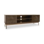 Beau Grooved Brown Mango Wood Large TV Unit