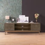 Beau Grooved Brown Mango Wood Large TV Unit - Image 2