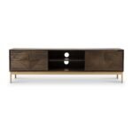 Beau Grooved Brown Mango Wood Extra Large TV Unit - Image 2