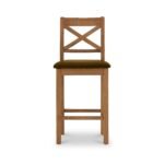 Zelah Oak Cross Back Bar Stool - Image 7