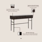 Roka Oak Geometric Console Table - Image 6
