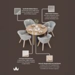 Roma FSC 4 Seater Round Sunray with Concrete Insert Dining Set with Sol Dining Chairs - Image 9