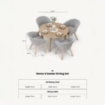 Roma FSC 4 Seater Round Sunray with Concrete Insert Dining Set with Sol Dining Chairs - Image 10