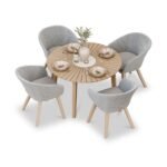 Roma FSC 4 Seater Round Sunray with Concrete Insert Dining Set with Sol Dining Chairs - Image 5