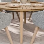 Roma FSC 6 Seater 150cm Round Sunray with Concrete Insert Dining Set with 6 Sol Dining Chairs - Image 2