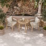 Roma FSC Sunray Bistro Set 80cm Table with 2 Roma Dining Chairs