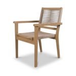 Roma FSC 80cm Sunray Bistro Set with 2 Stacking Rope Chairs - Image 11