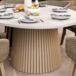 Saturn 8 Seater Ellipse D Conical Dining Set with Eden Dawn Dining Chairs - Image 2