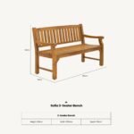 Sofia 180cm 3 Seater Acacia Garden Bench - Image 6