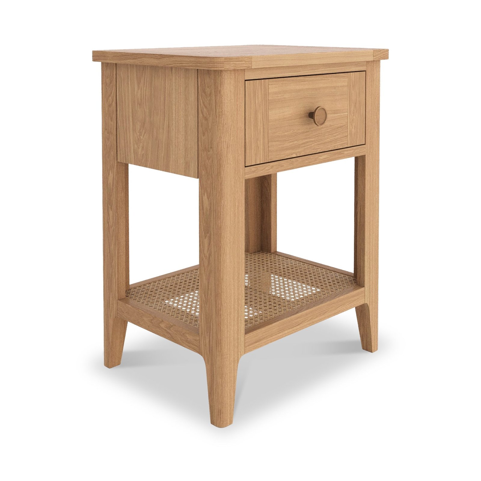TGRH0011-Albany-Oak-Rattan-Lamp-Table-Angle1 Albany Oak & Rattan Lamp Table - Image 1