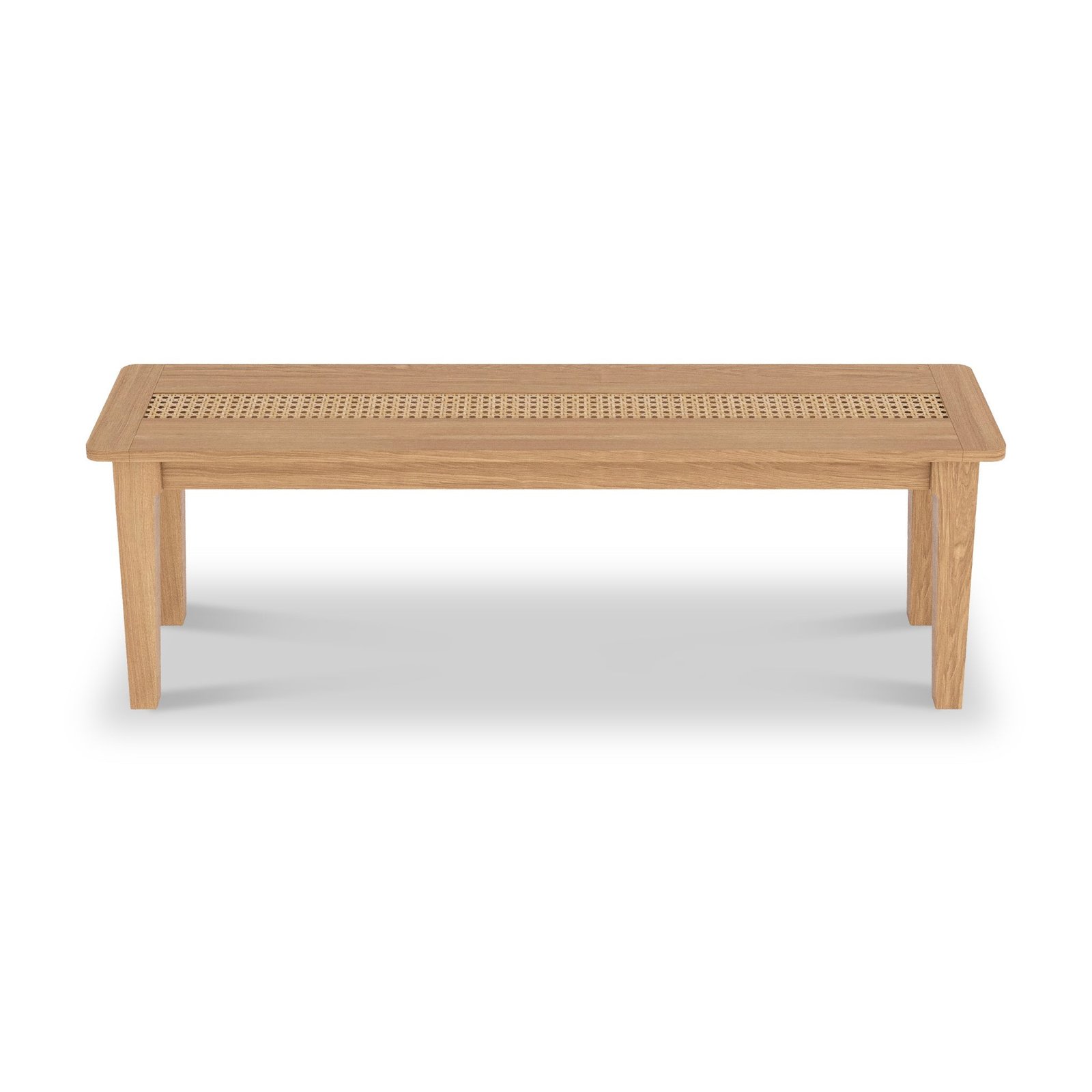 TGRH0015-Albany-Oak-Rattan-110cm-Dining-Bench-Front1 Albany Oak & Rattan 110cm Dining Bench - Image 1