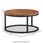 Dunstan Acacia Round Coffee Table - Image 6