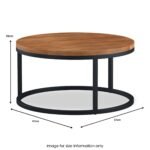 Dunstan Acacia Round Coffee Table - Image 5