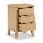 Camdale Oak 3 Drawer Bedside Table - Image 4