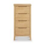 Camdale Oak 4 Drawer Tall Boy Chest - Image 3