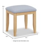 Camdale Oak Dressing Table Stool - Image 4