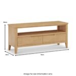 Durham Oak Wide 115cm TV Unit - Image 5
