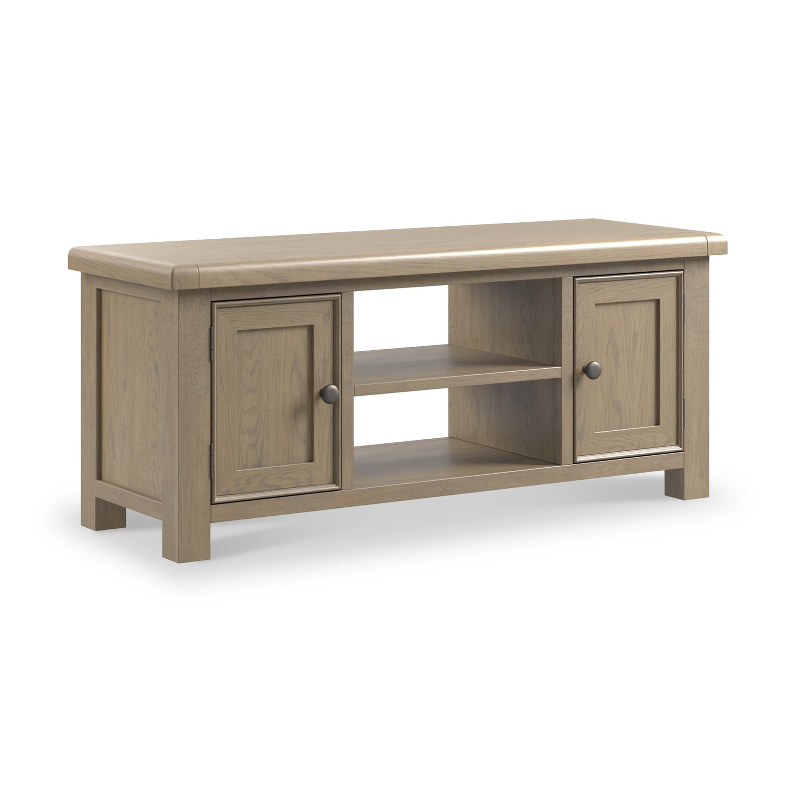 TGRH0082-Taunton-Smoked-Oak-115cm-Wide-TV-Unit-Angle1 Taunton Smoked Oak 115cm Wide TV Unit - Image 1
