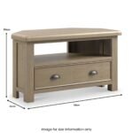 Taunton Smoked Oak 90cm Corner TV Unit - Image 5