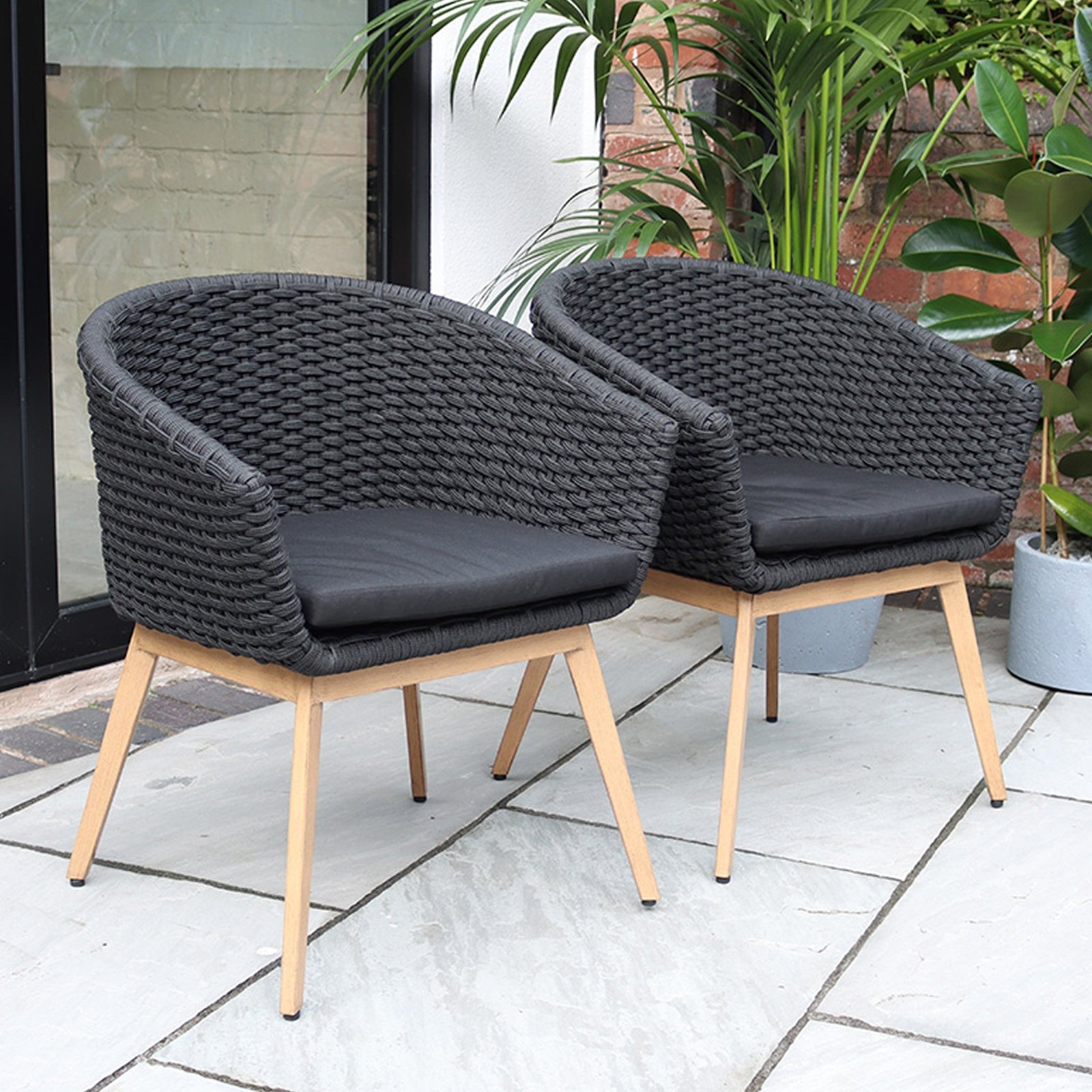 Tuscany 4 Seater Round Dining Set with Eden Night Dining Chairs - Image 5