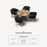 Tuscany 4 Seater Round Dining Set with Eden Night Dining Chairs - Image 10