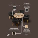 Tuscany 4 Seater Round Dining Set with Eden Night Dining Chairs - Image 11