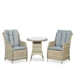 Wentworth 2 Seat Highback Rattan Bistro Set - Image 3