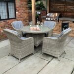 Wentworth 4 Seat 110cm Deluxe Rattan Dining Set - Image 2