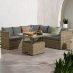 Wentworth Rattan Lounge Dining Set with Rise and Fall Table